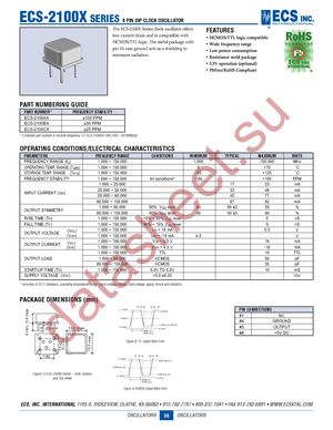 ECS-2100AX-100 datasheet  